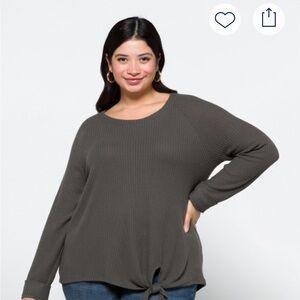 Nine Britton Charcoal Billie Tie Knit Sweater